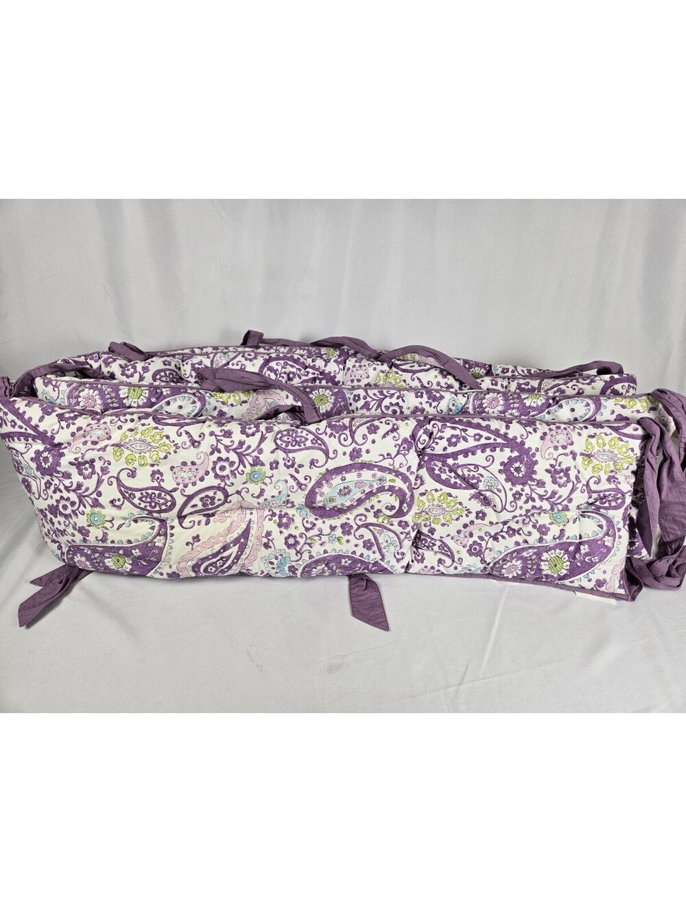 Pottery Barn Kids Purple Paisley Crib Edge Cover
